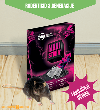 MAXI STARR žitna vaba inovativna vaba za miši in podgane 3. generacije