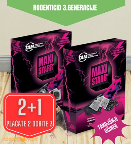 AKCIJSKI paket 2+1 GRATIS Maxi starr inovativna vaba v zrnju ovsa za miši in podgane 3. generacije
